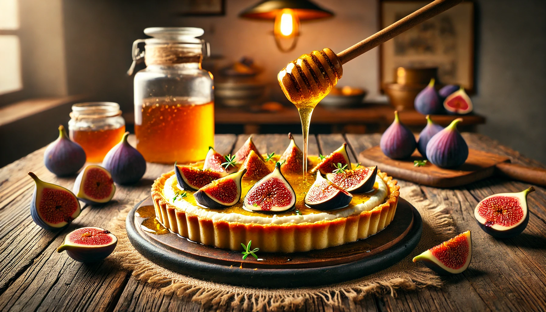 Fig Ricotta Tart with Raw Honey Recipe | Easy Baking