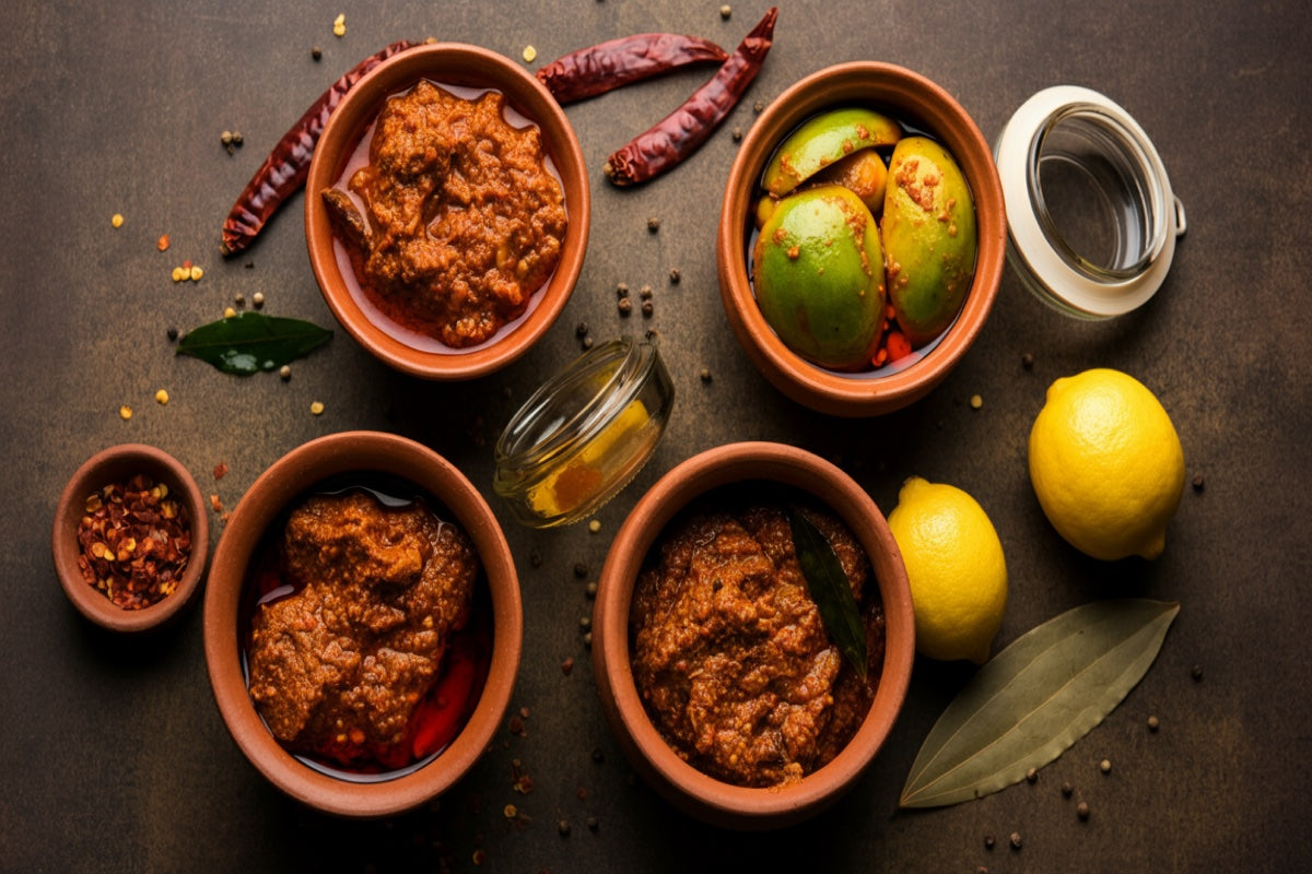 Complete guide to Indian pickles - traditional achaar varieties in clay pots