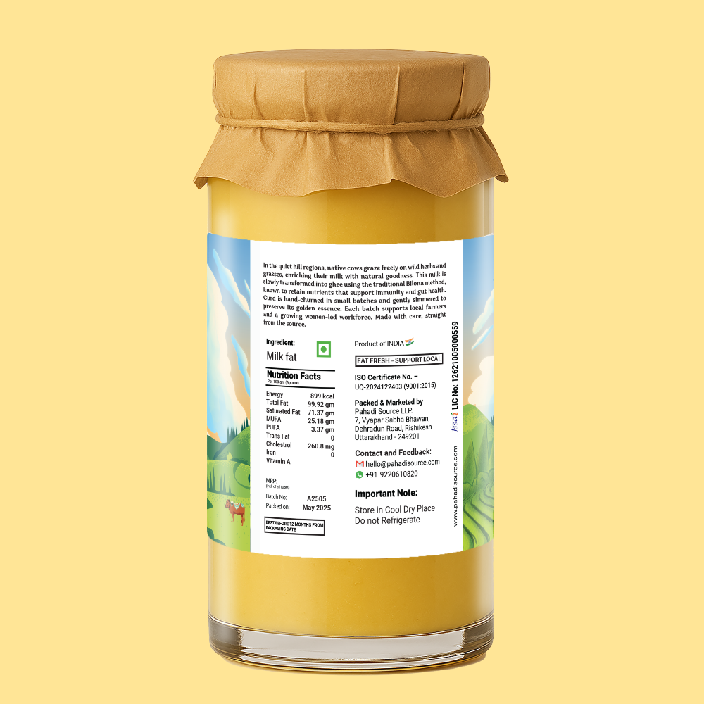 Bilona Desi Cow Ghee by Pahadi Source | 300 gm