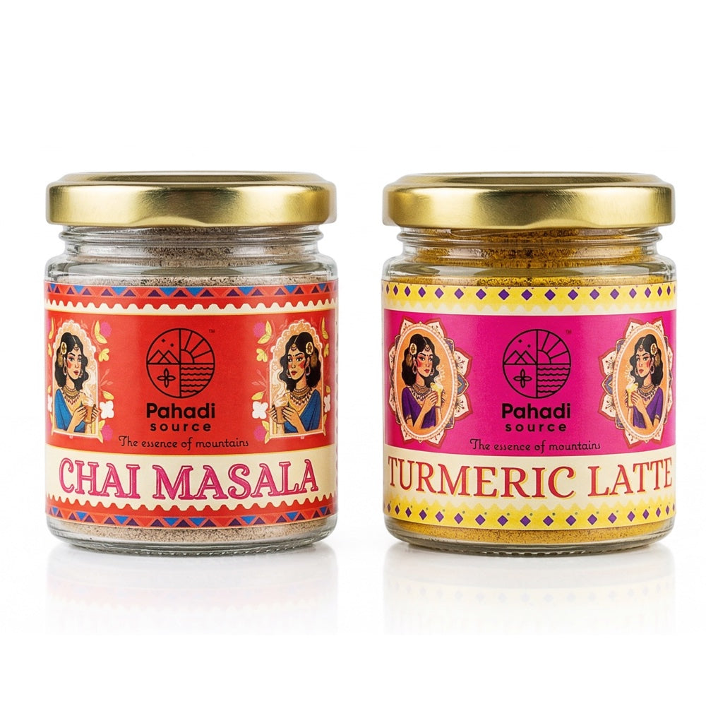Chai Masala Turmeric Latte gift combo — artisan Himalayan spice blends
