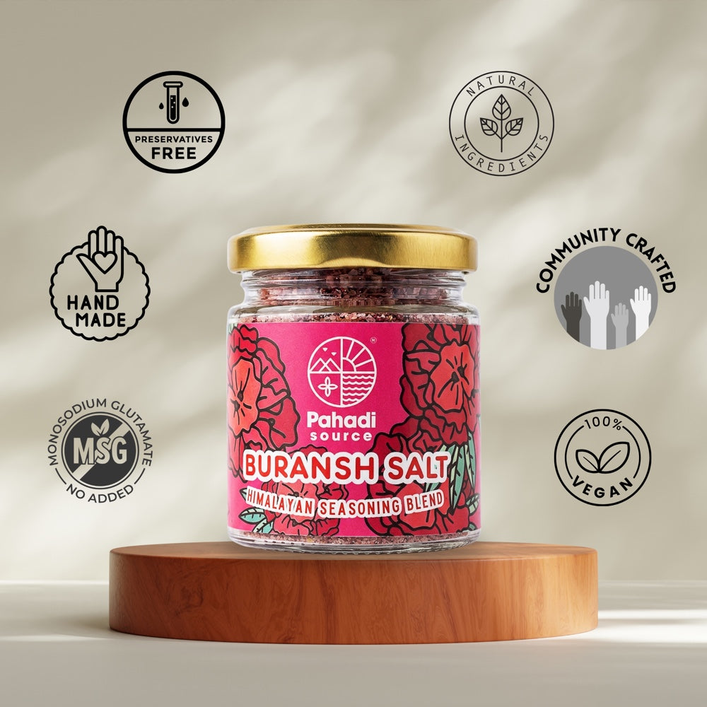 Buransh Salt lifestyle shot - Himalayan seasoning