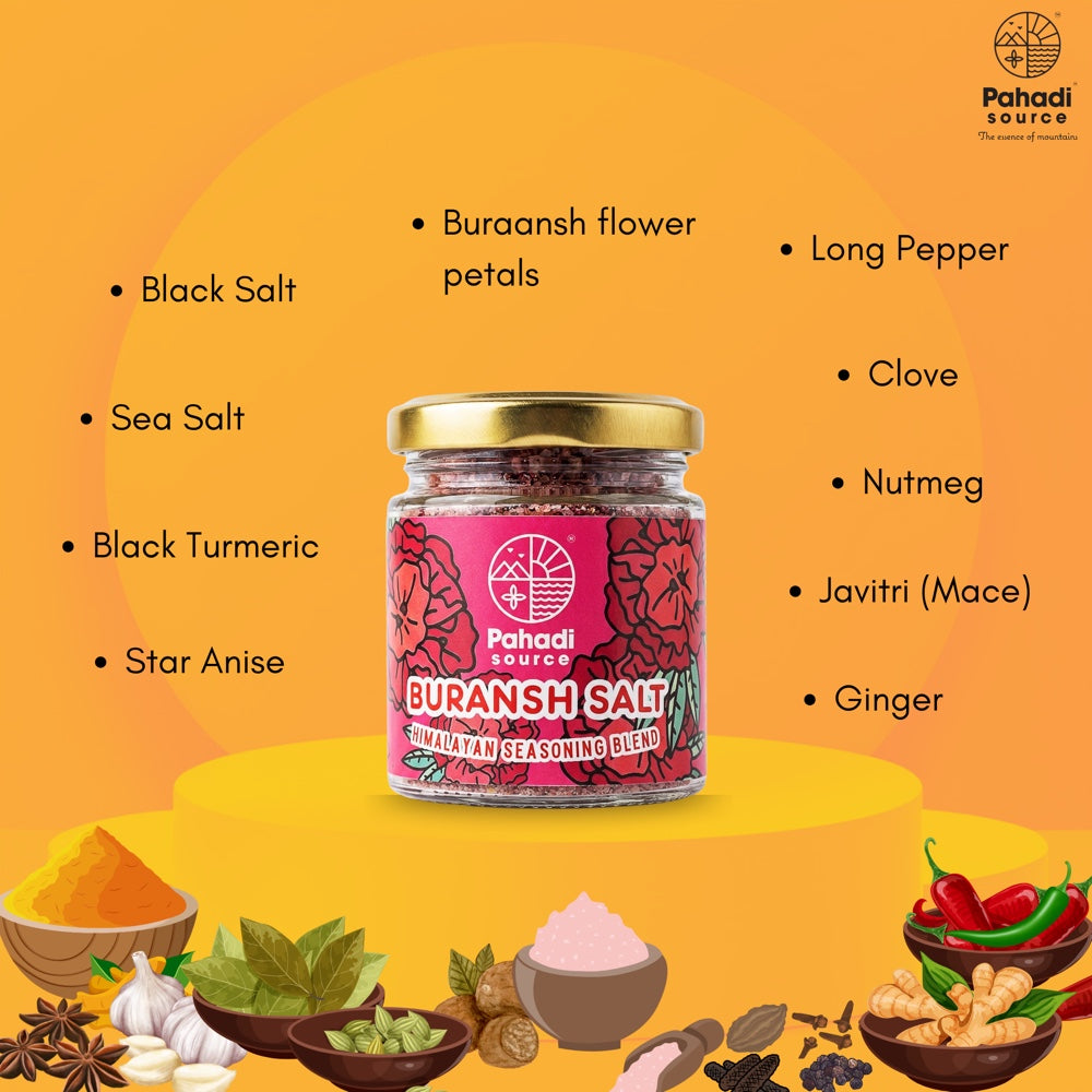 Buransh Salt ingredients and texture close-up