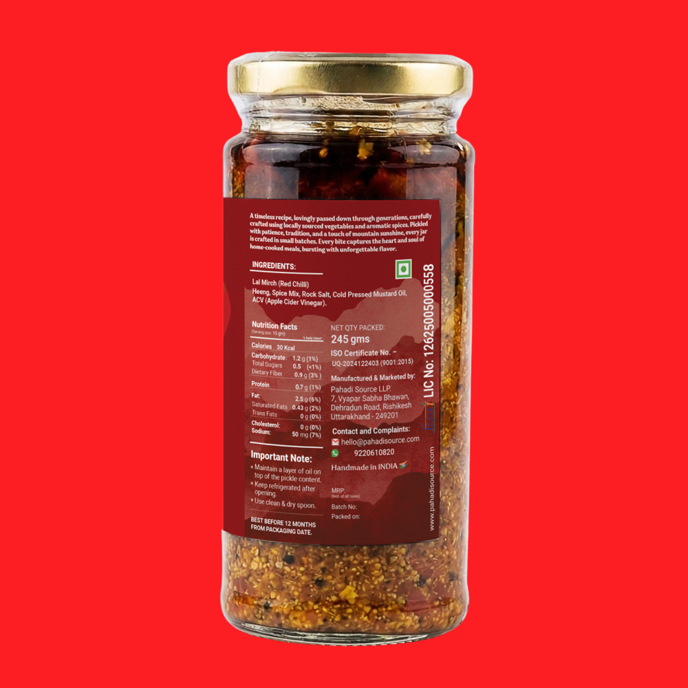 Red Chilli Pickle texture — fiery Uttarakhand-style chilli pickle