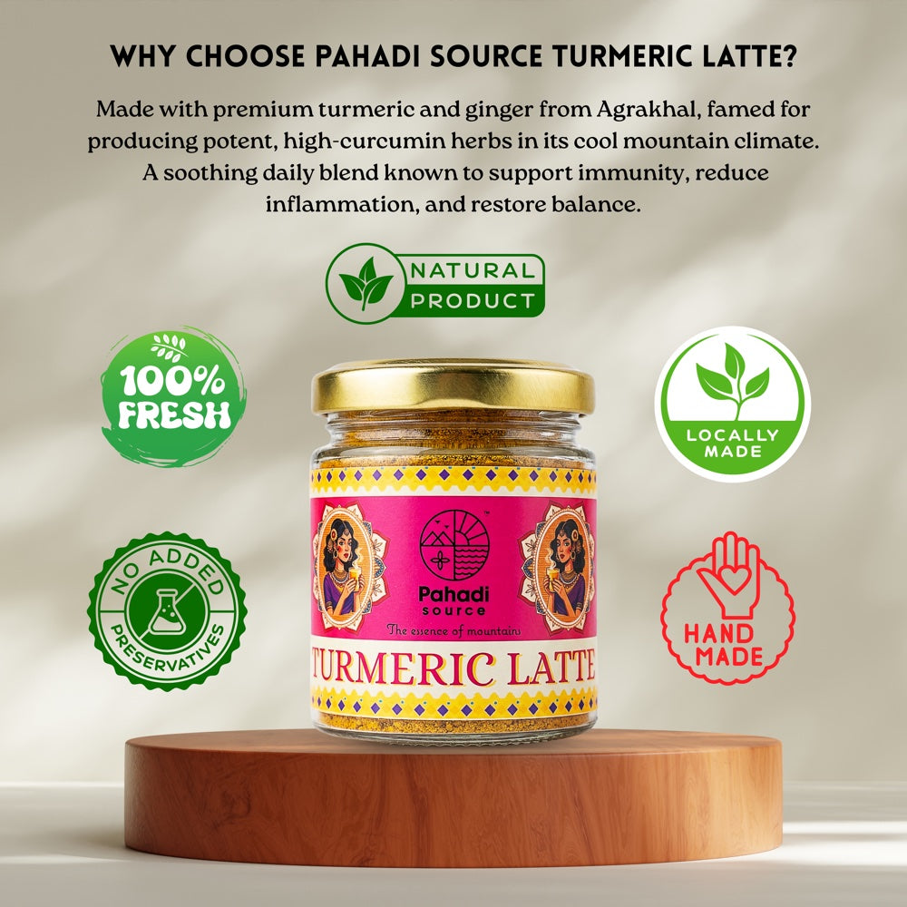 Pahadi Source Turmeric Latte texture — vibrant golden spice blend